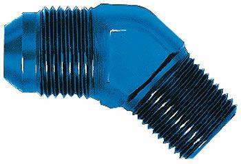 Aeroquip Performance Products - Aeroquip FCM2020 45 Degree Male -3 AN To 1/8" NPT Fitting Blue Anodized Aluminum
