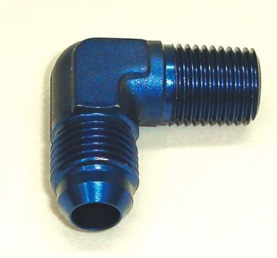 Aeroquip Performance Products - Aeroquip FCM2032 90 Degree Male Elbow -4AN To 1/4" NPT Fitting Blue Anodized Aluminum