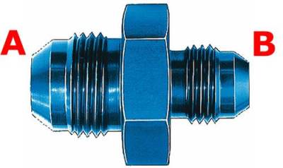 Aeroquip Performance Products - Aeroquip FCM2167 Union Reducer Fitting -12 AN to -10 AN Blue Anodized Aluminum