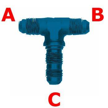 Aeroquip Performance Products - Aeroquip FCM2808 Male Bulkhead Tee Fitting -3 AN On-The-Side Blue Anodized Aluminum