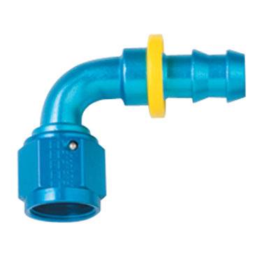 Fragola - -6 Blue Aluminum Push-On 90 Degree Fitting