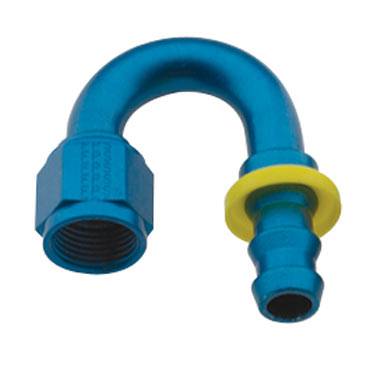 Fragola - -6 Blue Aluminum Push-On 180 Degree Fitting