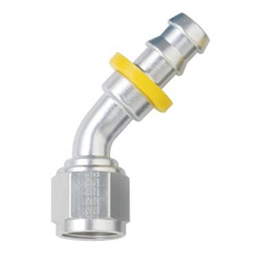 Fragola - Fragola -12 Clear Aluminum Push-On 45 Degree Fitting