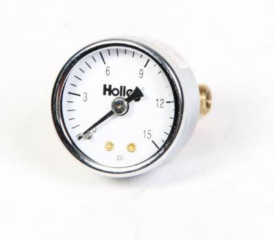 Holley - Holley Fuel Pressure Gauge- 0-15  Pounds-1.5" Diameter