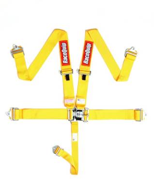 Racequip - Racequip Yellow 5 Point 16.1 SFI Latch & Link Belt Set