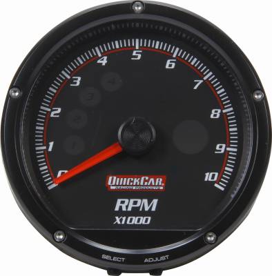 Quick Car - QuickCar 63-002 Redline Multi Recall Tachometer 0-10,000 RPM LED Lit Black Face