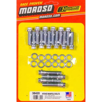 Moroso - Moroso 38420 Single Plane Aluminum Intake Bolts Fastener Kit Big Block Chevy 454