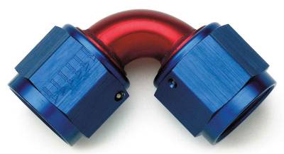 Aeroquip Performance Products - Aeroquip FCM2980 90 Degree -10 AN Female Flare Swivel Fitting Blue/Red Anodized Aluminum