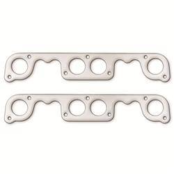 CITALL 2pcs Engine Oval Port Header Exhaust Gaskets Fit For SBC SB Chevy 283 327 350 383 400