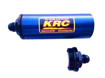 Kluhsman Racing Components - KRC 4508BL #8AN Long In-Line Fuel Filter Blue (No Element)