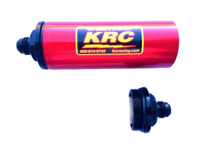 Kluhsman Racing Components - KRC 4510RD #10AN Long In-Line Fuel Filter Red (No Element)