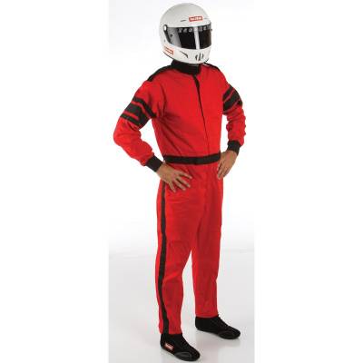 Racequip - Large Red Single Layer 1 Piece Race Driving Fire Safety Suit SFI 3.2A/1 Rated