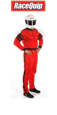 Racequip - Large Red Multi-Layer 1 Piece Race Driving Fire Safety Suit SFI 5 Rated