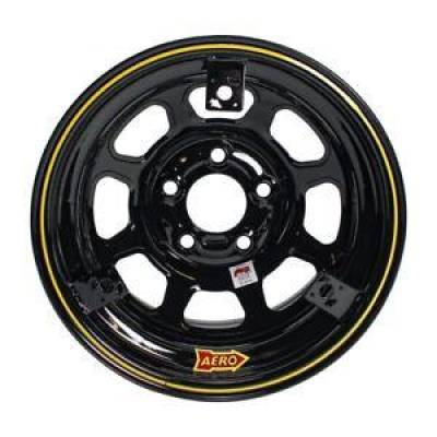Aero Race Wheels - Aero Race Wheels 52-185030T3 Black15 x 8 3 inch Offset 5 x 5 w/ 3 Tabs for Mud Cover IMCA