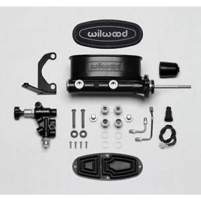 Wilwood - Wilwood 261-13626-BK Black Tandem Master Cylinder 15/16" Bore/Bracket-Valve Kit