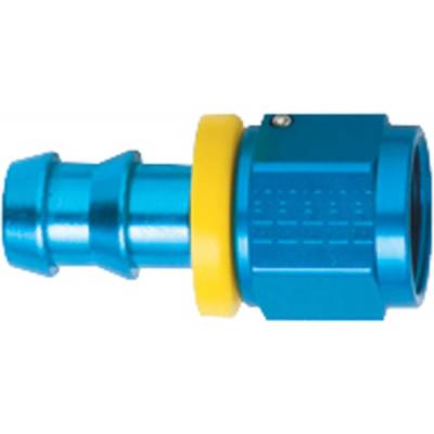 Fragola - Fragola 200104 4 AN Push Lock Straight Aluminum Hose Fuel Fitting Blue IMCA