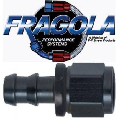 Fragola - Fragola 200116-BL 16 AN Push Lock Straight Aluminum Hose Fuel Fitting Black IMCA