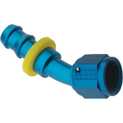 Fragola - Fragola 203006 6 AN Push Lock Aluminum 30 Degree Hose Fitting Blue IMCA USRA