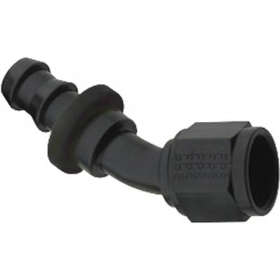 Fragola - Fragola 203006-BL 6 AN Push Lock Aluminum 30 Degree Hose Fitting Black IMCA USRA