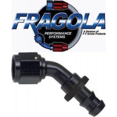Fragola - Fragola 204516-BL 16 AN Push Lock Aluminum 45 Degree Hose Fitting Black IMCA