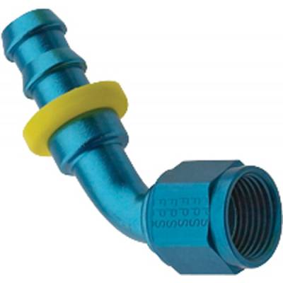 Fragola - Fragola 206006 6 AN Push Lock Aluminum 60 Degree Hose Fuel Fitting Blue IMCA