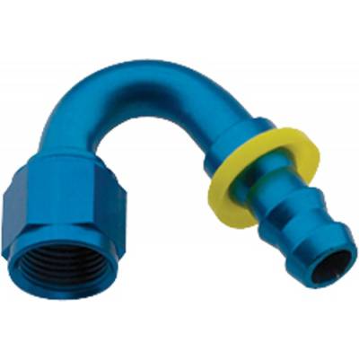 Fragola - Fragola 215006 6 AN Push Lock Aluminum 150 Degree Hose Fitting Blue IMCA USRA