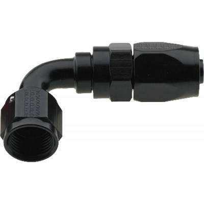 Fragola - Fragola 229016-BL 16 AN Aluminum 90 Degree Socket Hose Fitting Black IMCA USRA