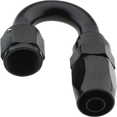 Fragola - Fragola 231804-BL 4 AN Aluminum 180 Degree Socket Hose Fitting Black IMCA USRA