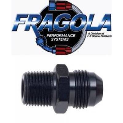 Fragola - Fragola 481619-BL 12 AN to 1 NPT Male Straight Adapter Fitting Black IMCA USRA