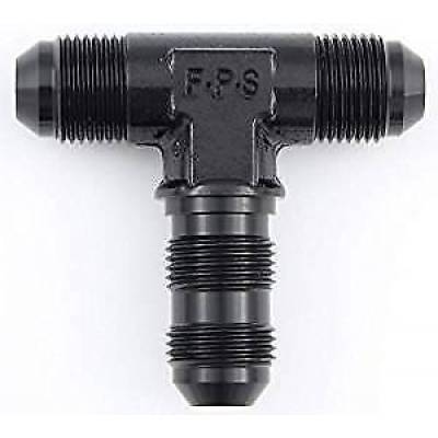 Fragola - Fragola 483403-BL 3 AN Aluminum Bulkhead Tee Hose Fitting Adapters Black IMCA