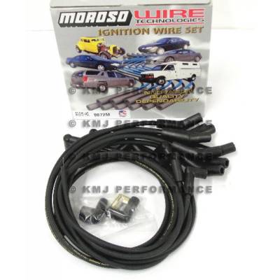 Moroso - Moroso 9872M Black 8mm SBF Ford 351W & 351C Spark Plug Wires HEI 135 Degree Boot