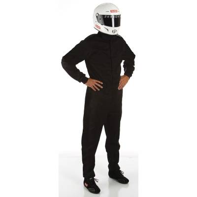Racequip - Medium Tall Black Single Layer 1pc Race Driving Fire Safety Suit SFI3.2A/1 Rated