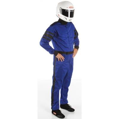 Racequip - Large Blue Single Layer 1 Piece Race Driving Fire Safety Suit SFI 3.2A/1 Rated