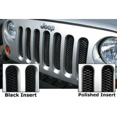 Rampage Products - Rampage 86512 Grille 3D Single Piece Gloss Black 07-18 JK Wrangler 2 Dr & 4 Dr