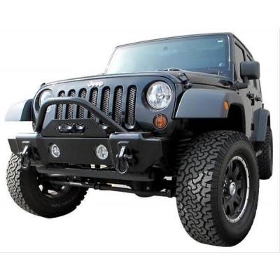 Rampage Products - 'Rampage 88509 Front ''Stubby'' Recovery Bumper w/ Stinger 07-18 JK Wrangler'