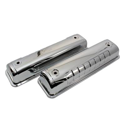 Assault Racing Products - 1955-1964 Ford Y-Block V8 Chromed Steel Valve Covers - 272 292 312 OE Style