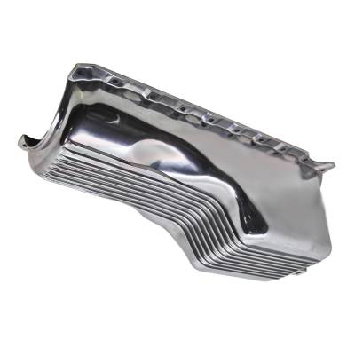 Assault Racing Products - 1991-Up BBC Chevy Finned Polished Aluminum Oil Pan Big Block 396 454 Gen 5 & 6