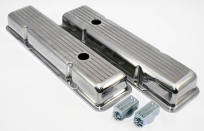 Assault Racing Products - 58-86 SBC Chevy 350 Short Polished Aluminum Ball Mill Valve Covers - 283 327 400