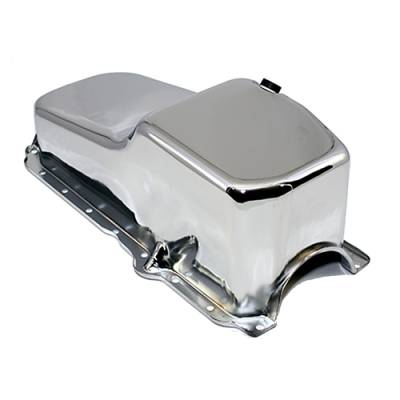 Assault Racing Products - 86-02 SBC Chevy Chrome Oil Pan - Stock Capacity 305 350 Vortec 1 pc Rear Main