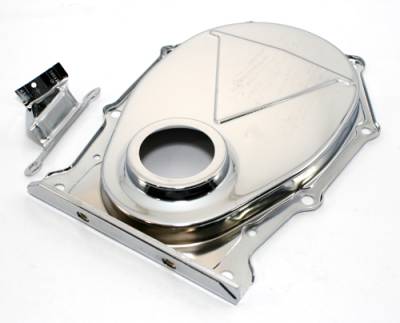 Assault Racing Products - BB Big Block Mopar 383 400 413 426 440 Chrome Timing Chain Cover W/ Timing Tab