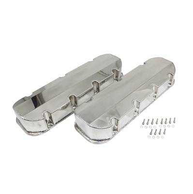 Assault Racing Products - Big Block Chevy 396 427 454 Polished Fabricated Aluminum No-Hole Valve Covers