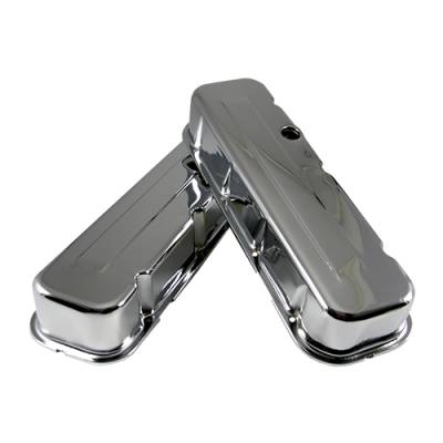 Assault Racing Products - Big Block Chevy 454 Chrome Steel Valve Covers Tall Style - BBC 396 402 427