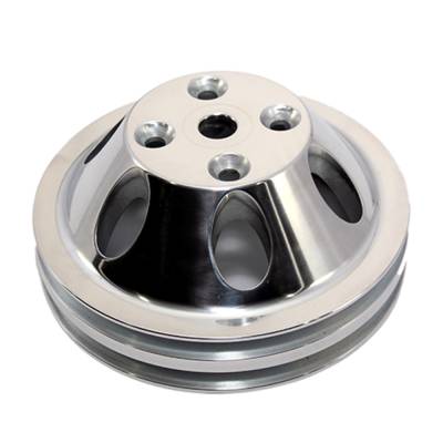Assault Racing Products - SBC Small Block Chevy V-Belt 2 Groove Aluminum Water Pump Pulley Long 350 400