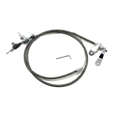 Assault Racing Products - Ford C4 C-4 Stainless Steel Braided Transmission Kickdown Cable Detent Assembly