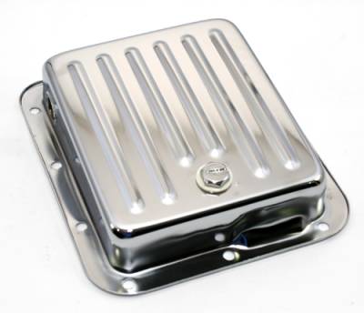 Assault Racing Products - Pan Fill Ford C4 Chrome Steel Automatic Transmission Pan - Stock Capacity