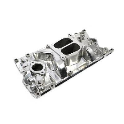 Assault Racing Products - SBC Chevy Dual Plane Polished Aluminum Intake Manifold for Vortec 350 Heads