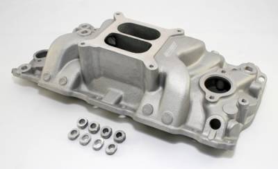 Assault Racing Products - SBC Small Block Chevy High Rise Dual Plane Aluminum Intake Manifold 350 383