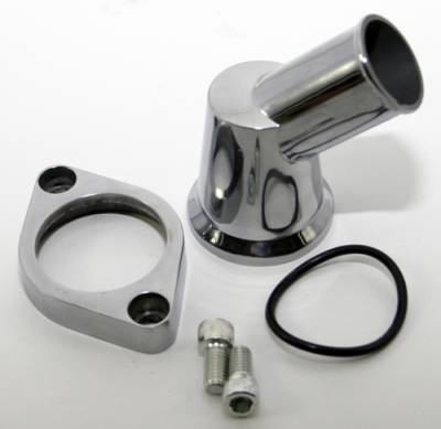 Assault Racing Products - Small Block Chevy 45 Deg Polished Aluminum Swivel Water Neck SBC 283 305 350 400