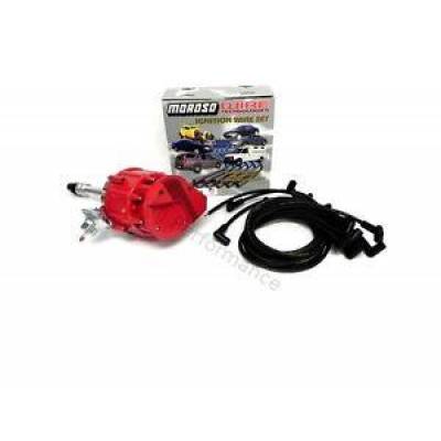 KMJ Performance Parts - SBC Chevy 350 HEI Distributor with Moroso Plug Wires 90 degree Complete Kit