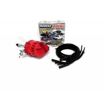 KMJ Performance Parts - Small / Big Block SBC BBC Chevy 65K HEI Distributor & Moroso 180* Plug Wires Kit